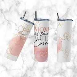 mother's day tumbler, mother's day straight skinny tumbler, mom of the wild one sublimation wrap skinny tumbler