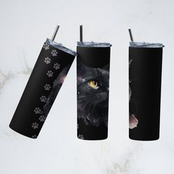 mystical black cat tumbler,mystical black cat straight skinny tumbler,mystical black cat sublimation wrap skinny tumbler