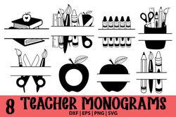 teacher monogram bundle, svg monograms teacher monogram bundle, svg monograms