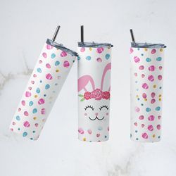 easter tumbler, easter cottontail candy straight skinny tumbler, easter cottontail candy sublimation wrap skinny tumbler