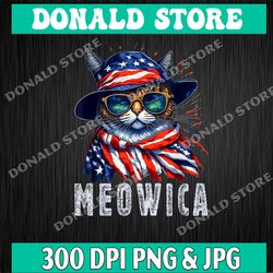 meowica cat sunglasses american flag usa cat 4th of july png, cat with american flag sunglasses png, independence day