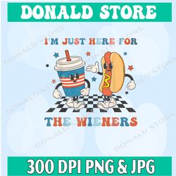 hot dog i'm just here for the wieners 4th of july png, png high quality, png, digital download