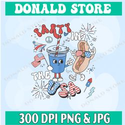 retro 4th of july png, party in the usa png, american flag hot dog, patriotic kids png, america independence day