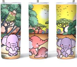 cute baby elephants tumbler, cute baby elephants skinny tumbler