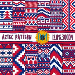 seamless patriotic aztec digital papers - aztec seamless pattern