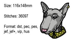 bull terrier embroidery design