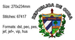 republica de cuba embroidery design