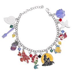 disney the little mermaid movie inspired bracelet jewelry conch crystal beads charm bracelets jewelry