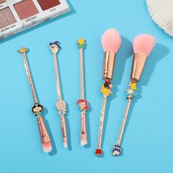 disney princess makeup brushes 5pcs/set for cosmetics snow white elsa ariel jasmine princess beauty tool