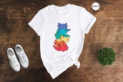 gay pride axolotl t-shirt, lgbt kawaii axolotl tee, cute anime rainbow gift, gay pride lgbtq shirt, lesbian gift