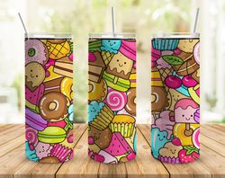 happy candy desserts tumbler, happy tumbler, happy skinny tumbler