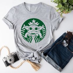 baby yoda shirt, coffee, baby yoda coffee shirt, star