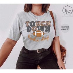 football shirt for women, football game day shirt, touchdown football tee, cute football shirts, leopard football shirt,