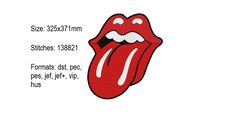 the rolling stones logo embroidery design