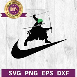 zoro one piece nike logo svg, zoro roronoa nike svg, zoro one piece x nike logo svg