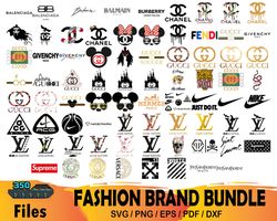 Hottest Luxury Brand Logo Svg Bundle, Fashion Brand Svg, Famous Brand Svg Cut Files Cricut, Trending High-end Brands /