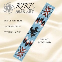 end of the trail bead loom pattern, loom bracelet pattern design in pdf - instant download