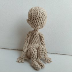 crochet pattern: doll body, basic, base with hands that have fingers