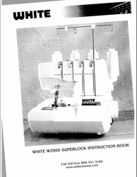 white w2900 superlock instruction book manual