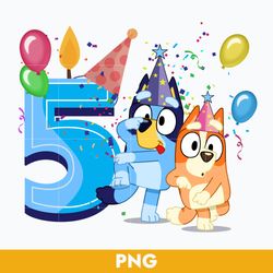 5th Bluey Birthday Png, Bluey Birthday Boy Png, Bluey Png, Cartoon Png Digital FIle