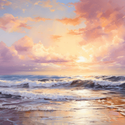 dawn's pastel symphony: a tranquil morning at sea