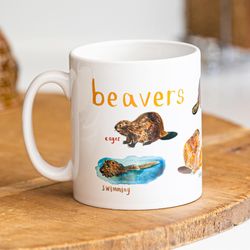 beavers ceramic animal mug