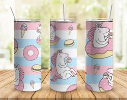 floating unicorns tumbler, floating unicorns straight skinny tumbler, floating unicorns wrap seamless skinny tumbler