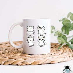cat mug, un deux trois cat mug, cat owner mug, cat
