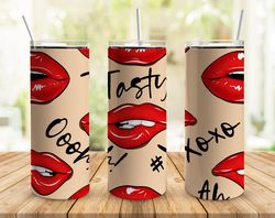 glossy lips tumbler, glossy lips straight skinny tumbler, glossy lips wrap seamless skinny tumbler