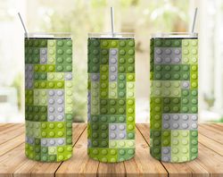 green building blocks tumbler,building blocks straight skinny tumbler,green building blocks wrap seamless skinny tumbler