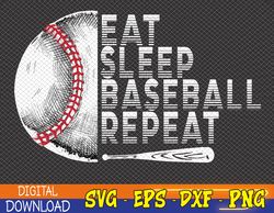 eat sleep baseball repeat baseball player funny baseball svg, eps, png, dxf, digital download