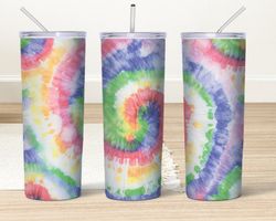 watercolor tie dye tumbler, watercolor tie dye skinny tumbler