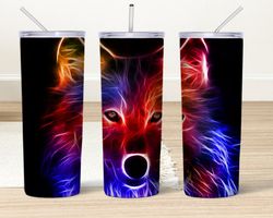 wolf tumbler, wolf skinny tumbler