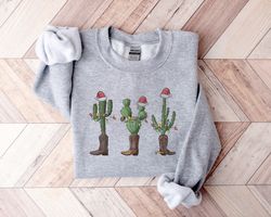 christmas sweatshirt,santa hat cactus christmas,ho