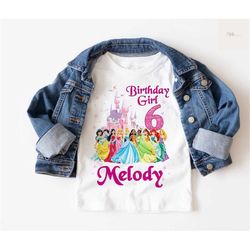 Custom Disney Princess, Birthday Shirt, Personalized Princess Shirt, Disney Princess Birthday Shirt, Birthday Shirt, Pri