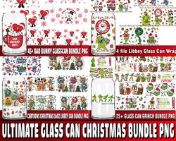 ultimate glass can christmas bundle png, digital download