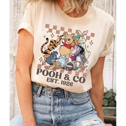 vintage disney pooh and co est 1926 shirt, pooh bear and friends sketch shirt, retro disney pooh bear shirt