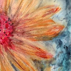 original watercolor painting by irina shilina canvas. "chrysanthemum"