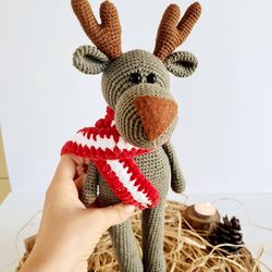 crochet moose, crochet elk, crochet deer, christmas toy, crochet deer christmas, crochet deer toy, christmas elk, moose