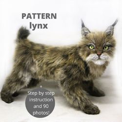 lynx  sewing pattern plush toy | instruction how to sew | stuffed animal sewing tutorial