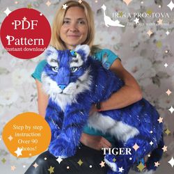 tiger sewing pattern plush toy | instruction how to sew | stuffed animal sewing tutorial