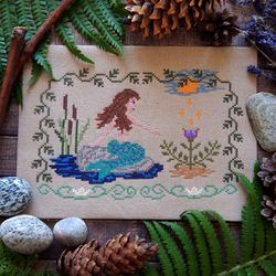 Mermaid cross stitch Fantasy cross stitch pattern Magic night cross stitch pattern by StitchonGoodLuck