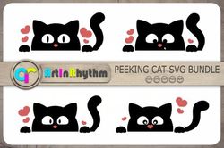 4 peeking cats - cats bundle svg