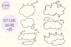 clouds bundle svg,cloud outline svg png