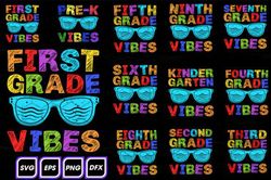 back to school vibes glasses bundle svg back to school vibes glasses bundle svg