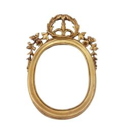 oval medallion frame gold 24k italian baroque wood carved giltwood frame wall mount flowers design handmade & carved ori