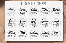 baby milestones bundle svg, baby monthly baby milestones bundle svg, baby monthly