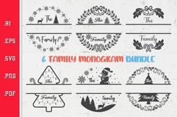 christmas family monogram bundle svg christmas family monogram bundle svg