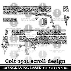engraving laser designs colt 1911 scroll design