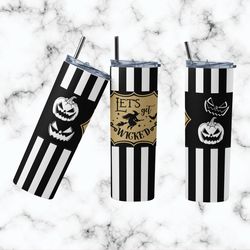 spooky tumbler, spooky straight tapered wrap skinny tumbler, spooky lets get wicked sublimation skinny tumbler